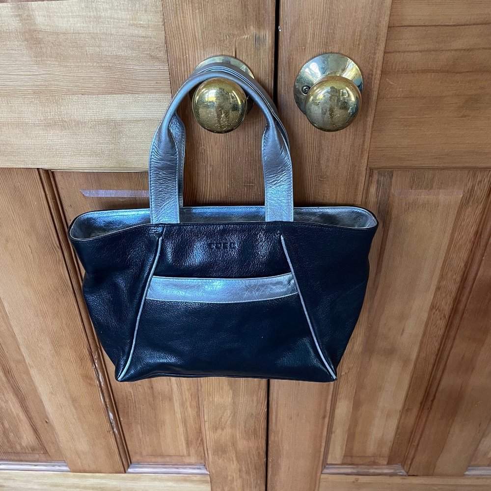 Tusk Black Silver Metallic Tote Bag